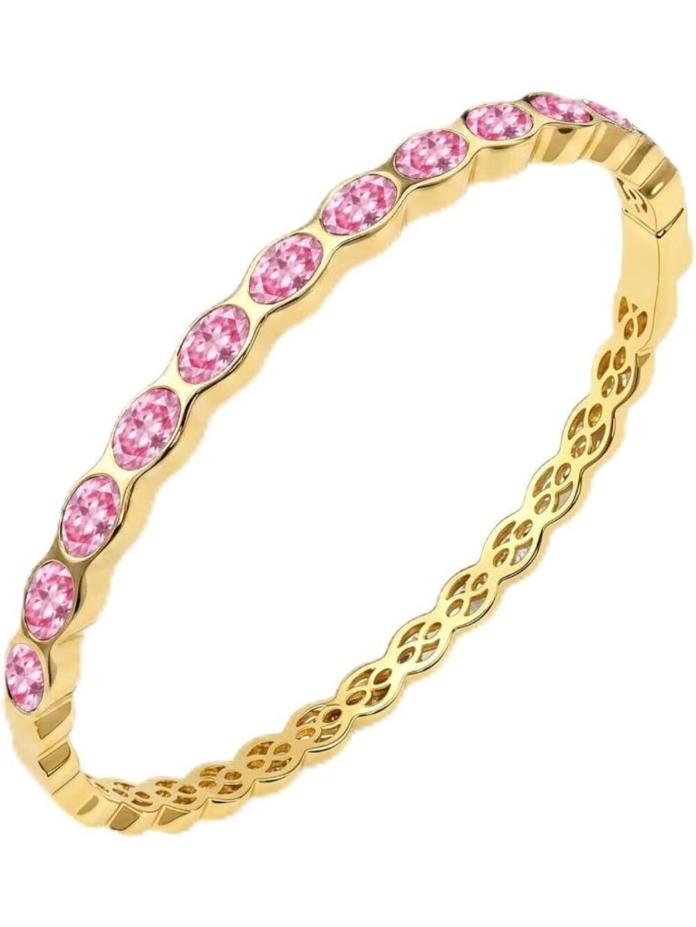 14k Gold Plated Birthstone Bangle Bracelet - Elegant Adjustable Jewelry Gift